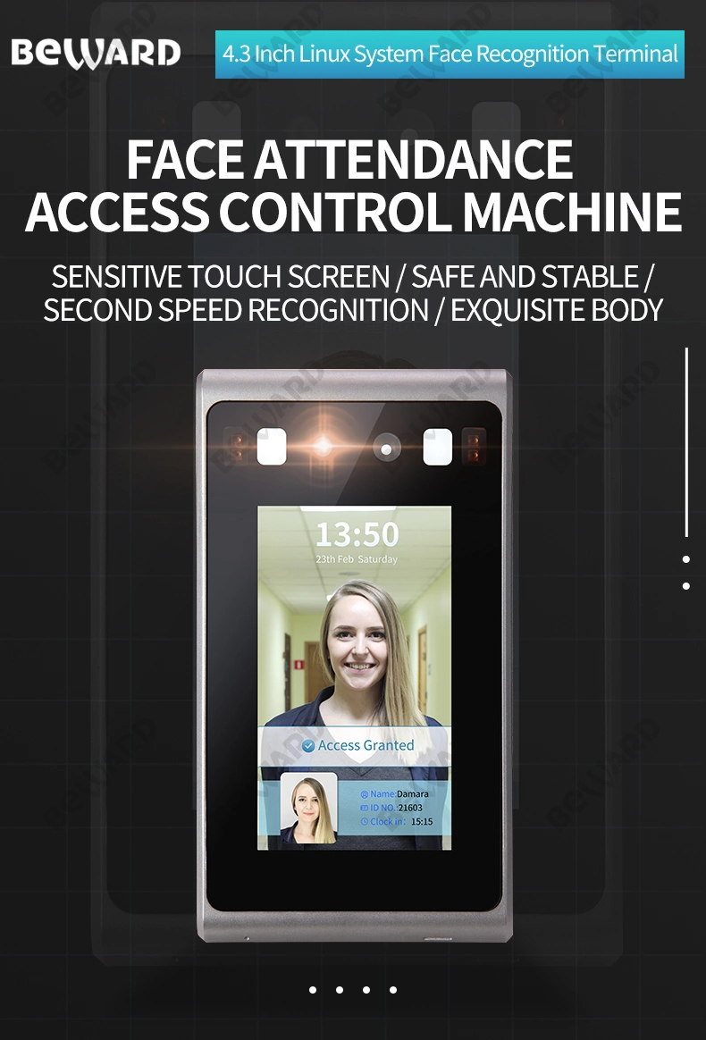 Gate Control Time Attendance Gate Face Recognition Machine Biometric Device